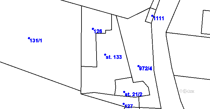 Parcela st. 133 v KÚ Smolov, Katastrální mapa