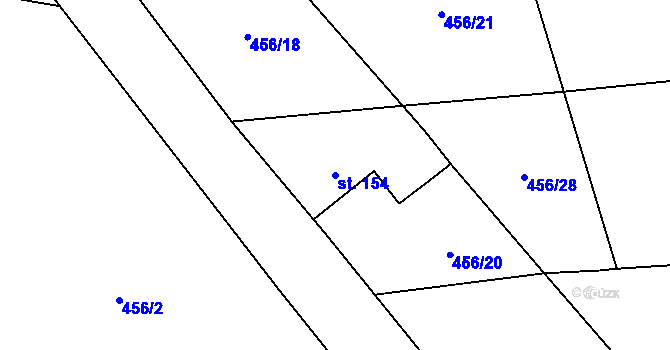 Parcela st. 154 v KÚ Smolov, Katastrální mapa