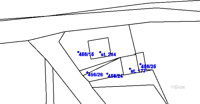 Parcela st. 214 v KÚ Smolov, Katastrální mapa