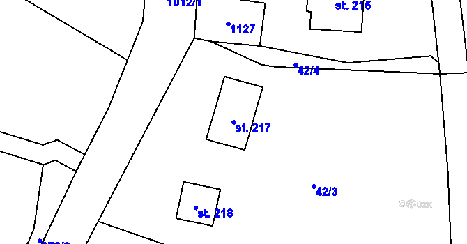Parcela st. 217 v KÚ Smolov, Katastrální mapa