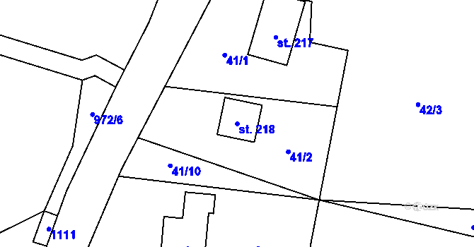 Parcela st. 218 v KÚ Smolov, Katastrální mapa