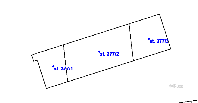 Parcela st. 377/2 v KÚ Železná u Smolova, Katastrální mapa