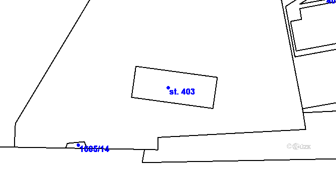 Parcela st. 403 v KÚ Železná u Smolova, Katastrální mapa