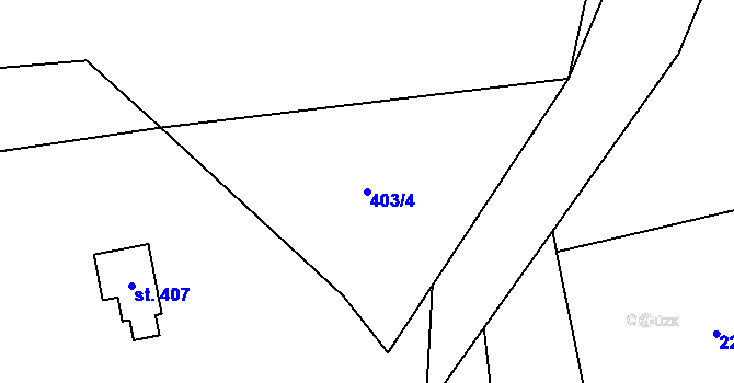 Parcela st. 403/4 v KÚ Železná u Smolova, Katastrální mapa