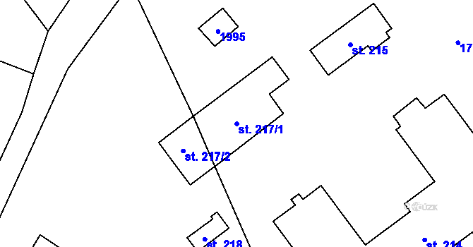 Parcela st. 217/1 v KÚ Pleš, Katastrální mapa