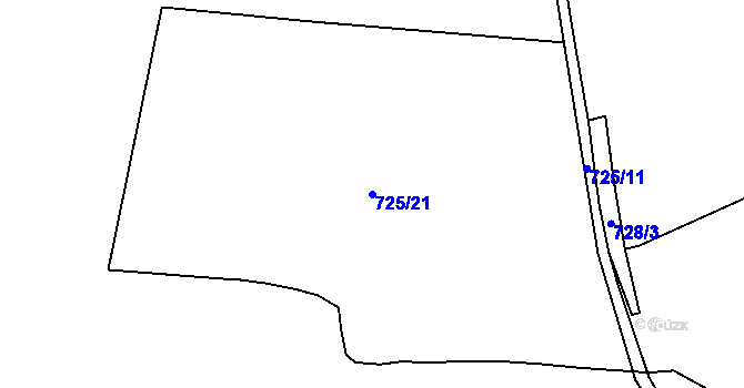 Parcela st. 725/21 v KÚ Pleš, Katastrální mapa