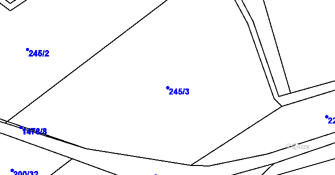 Parcela st. 245/3 v KÚ Smrčná na Moravě, Katastrální mapa