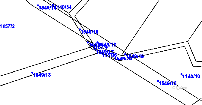 Parcela st. 1157/6 v KÚ Smrčná na Moravě, Katastrální mapa