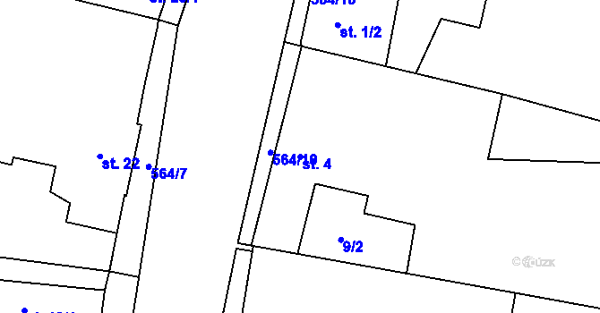 Parcela st. 4 v KÚ Kojatín, Katastrální mapa
