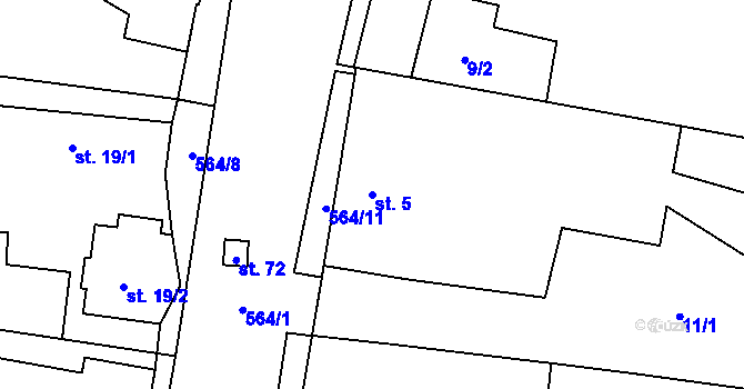 Parcela st. 5 v KÚ Kojatín, Katastrální mapa