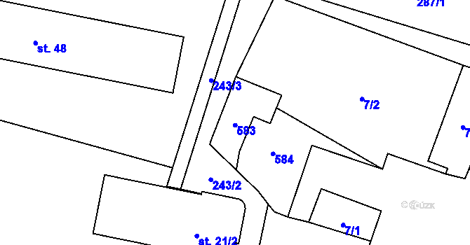 Parcela st. 24 v KÚ Kojatín, Katastrální mapa