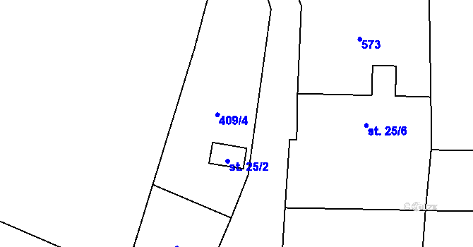 Parcela st. 25/2 v KÚ Kojatín, Katastrální mapa