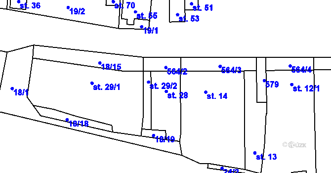 Parcela st. 28 v KÚ Kojatín, Katastrální mapa