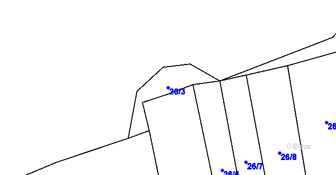 Parcela st. 26/3 v KÚ Kojatín, Katastrální mapa