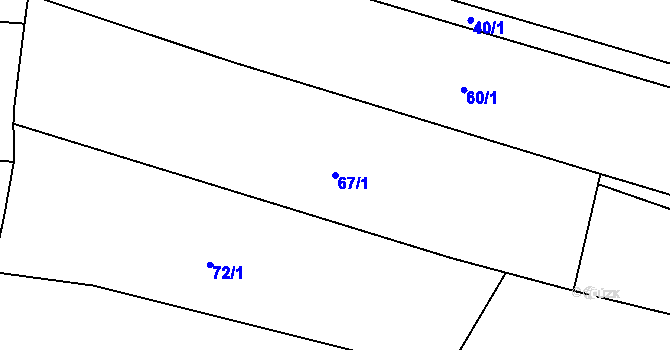 Parcela st. 67/1 v KÚ Kojatín, Katastrální mapa