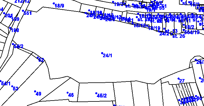 Parcela st. 24/1 v KÚ Kojatín, Katastrální mapa
