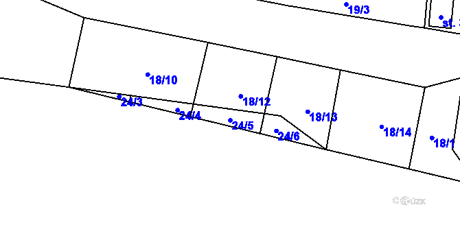 Parcela st. 24/5 v KÚ Kojatín, Katastrální mapa