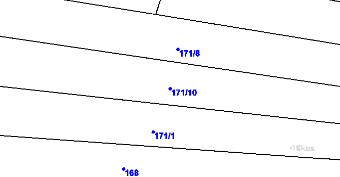 Parcela st. 171/10 v KÚ Kojatín, Katastrální mapa