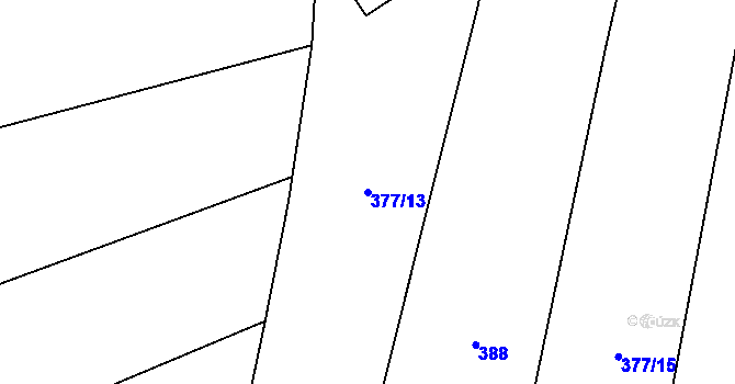 Parcela st. 377/13 v KÚ Kojatín, Katastrální mapa