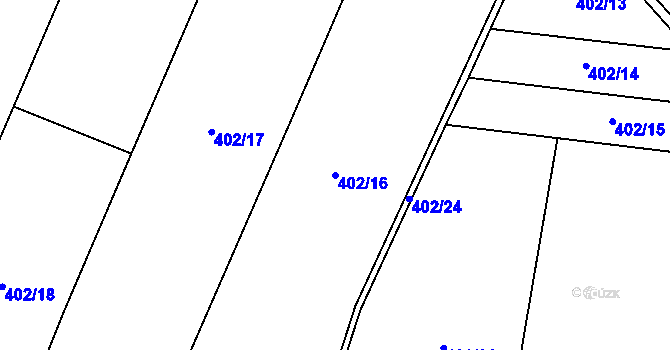 Parcela st. 402/16 v KÚ Kojatín, Katastrální mapa