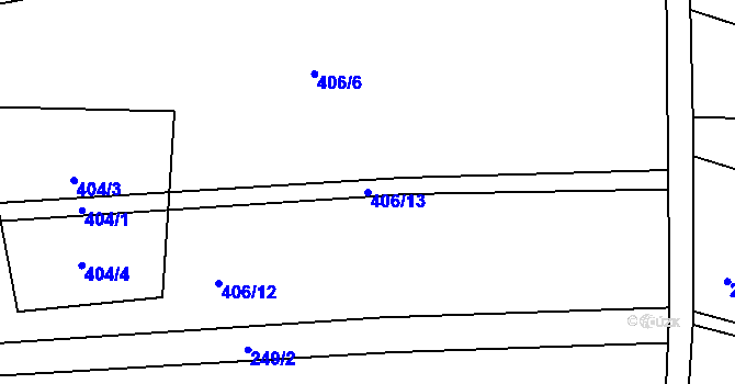 Parcela st. 406/13 v KÚ Kojatín, Katastrální mapa