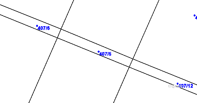 Parcela st. 407/5 v KÚ Kojatín, Katastrální mapa