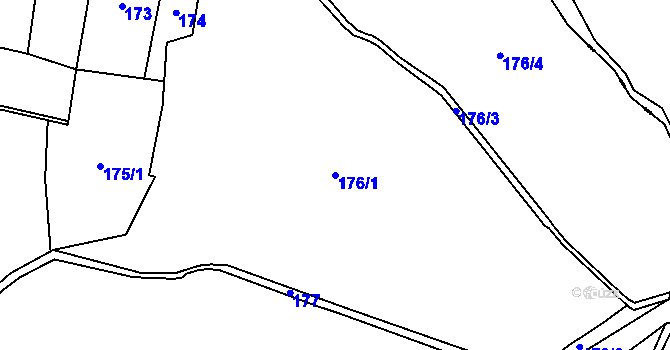 Parcela st. 176/1 v KÚ Smrk na Moravě, Katastrální mapa