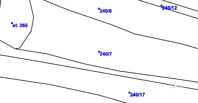 Parcela st. 240/7 v KÚ Smrk na Moravě, Katastrální mapa