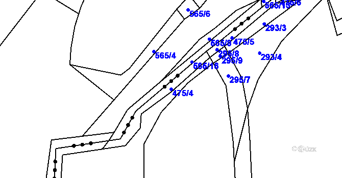 Parcela st. 475/4 v KÚ Smrk na Moravě, Katastrální mapa