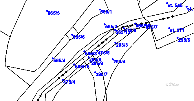Parcela st. 475/5 v KÚ Smrk na Moravě, Katastrální mapa