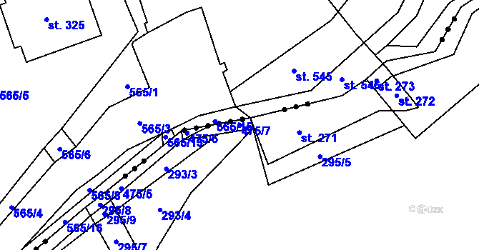 Parcela st. 475/7 v KÚ Smrk na Moravě, Katastrální mapa