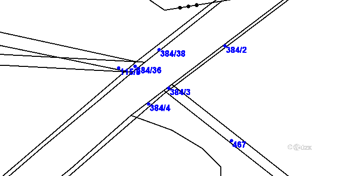 Parcela st. 384/3 v KÚ Smrk na Moravě, Katastrální mapa
