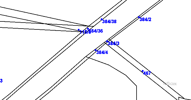 Parcela st. 384/4 v KÚ Smrk na Moravě, Katastrální mapa