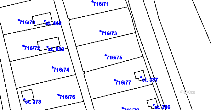 Parcela st. 716/75 v KÚ Smrkovice, Katastrální mapa