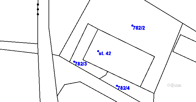 Parcela st. 42 v KÚ Smrkovice, Katastrální mapa