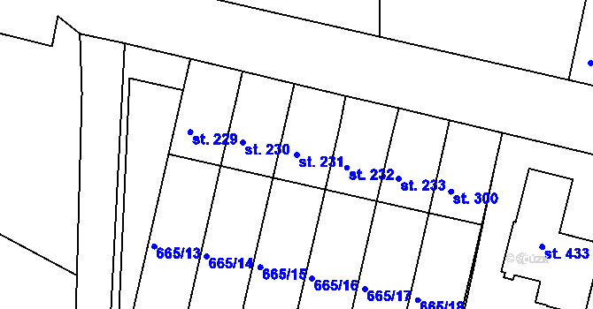 Parcela st. 231 v KÚ Smrkovice, Katastrální mapa