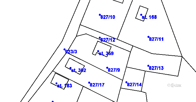 Parcela st. 359 v KÚ Smrkovice, Katastrální mapa
