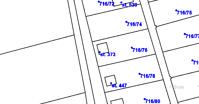Parcela st. 373 v KÚ Smrkovice, Katastrální mapa