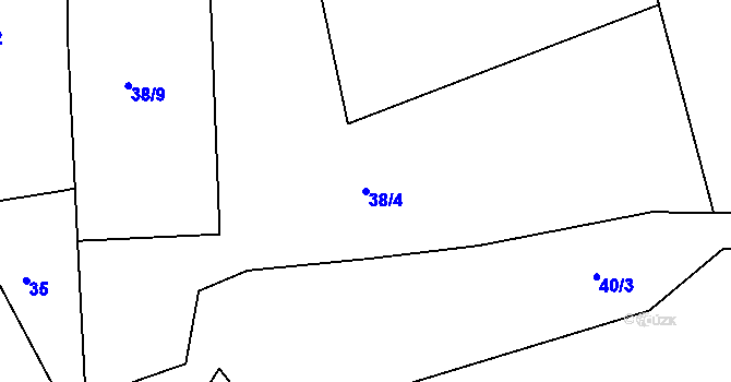 Parcela st. 38/4 v KÚ Smrkovice, Katastrální mapa