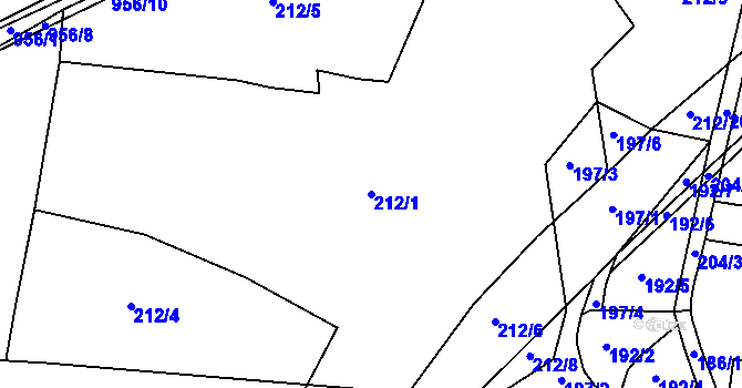 Parcela st. 212/1 v KÚ Smrkovice, Katastrální mapa