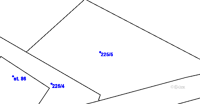 Parcela st. 225/5 v KÚ Smrkovice, Katastrální mapa