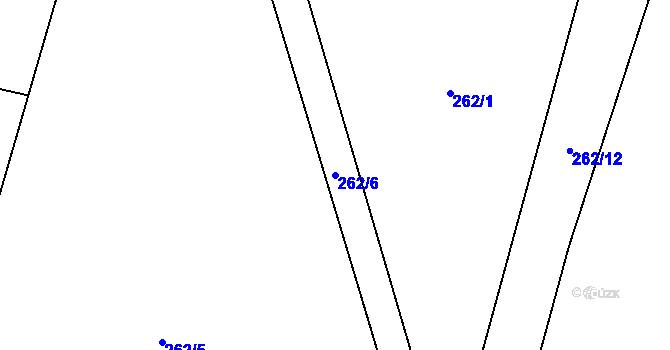 Parcela st. 262/6 v KÚ Smrkovice, Katastrální mapa