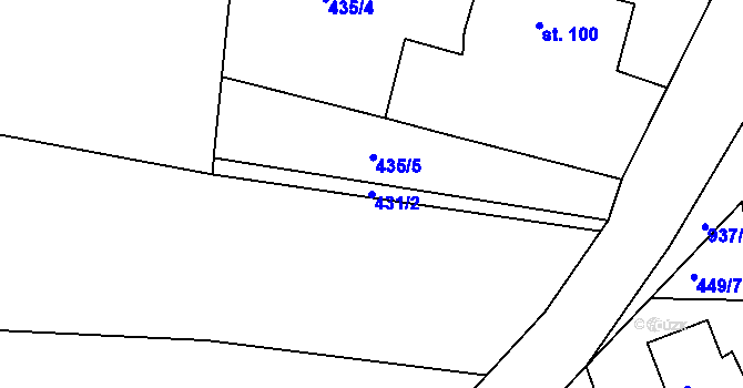 Parcela st. 431/2 v KÚ Smrkovice, Katastrální mapa