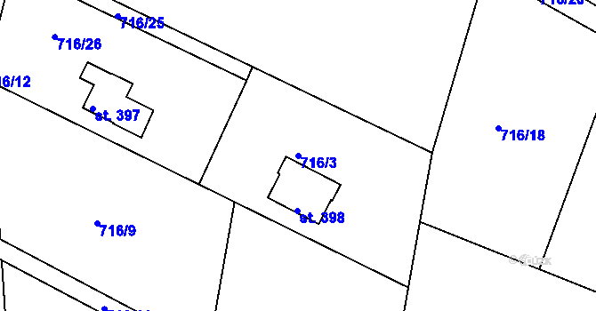 Parcela st. 716/3 v KÚ Smrkovice, Katastrální mapa