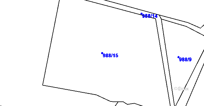Parcela st. 988/15 v KÚ Smrkovice, Katastrální mapa