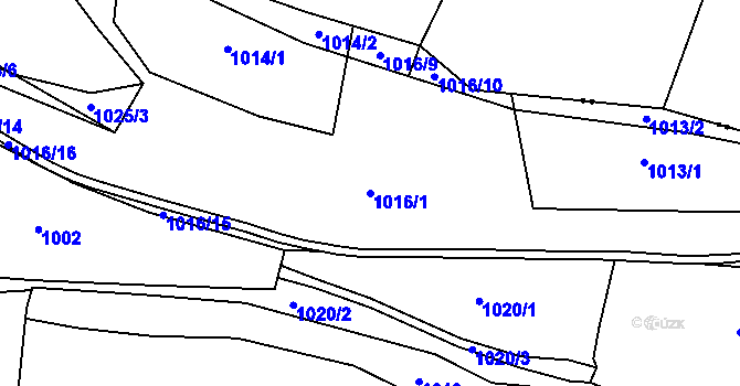 Parcela st. 1016/1 v KÚ Smrkovice, Katastrální mapa