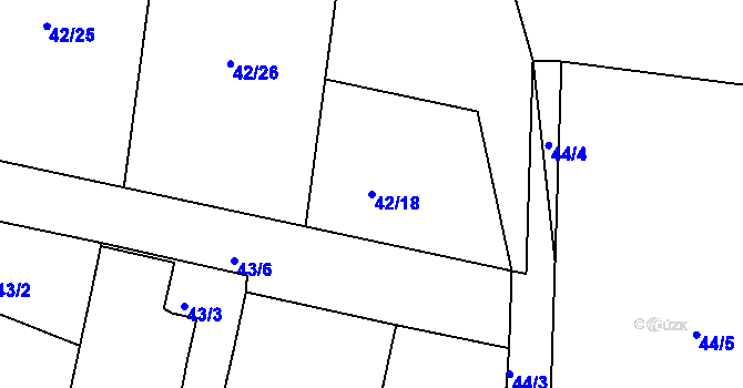 Parcela st. 42/18 v KÚ Smrkovice, Katastrální mapa