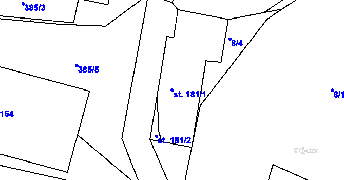 Parcela st. 181/1 v KÚ Smrkovice, Katastrální mapa