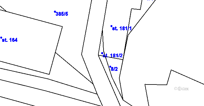 Parcela st. 181/2 v KÚ Smrkovice, Katastrální mapa