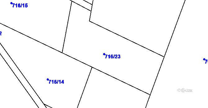 Parcela st. 716/23 v KÚ Smrkovice, Katastrální mapa